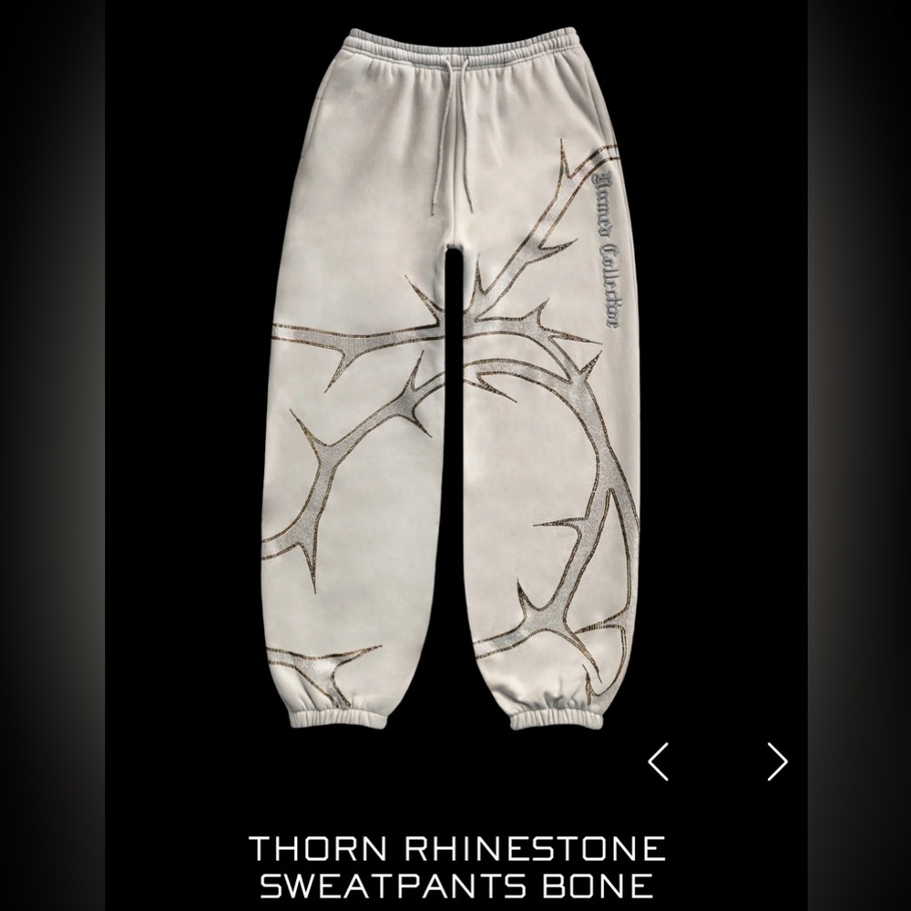 Named collective thorn rhinestone sweatpants bone